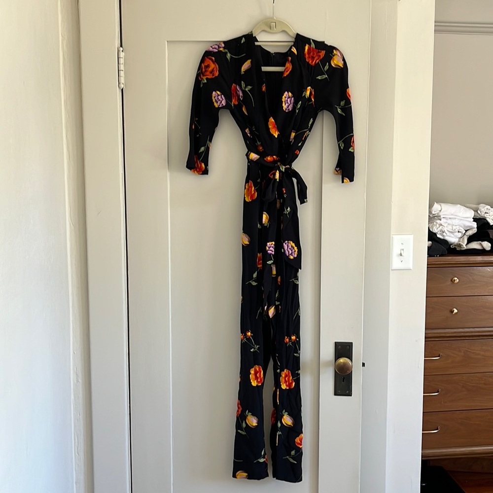 Anthropologie floral jumpsuit